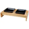 Image de TRIXIE Set écuelles 36x19x7cm - 2 x 0 4l - Noir - Pour chien