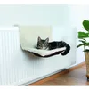 Image de Lit radiateur pour chat - TRIXIE - peluche long poil/aspect suédine - crème/marron