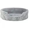 Image de Panier pour chien peluche douillette ovale Trixie Jimmy Soft - gris clair - Gris - 85×75 cm