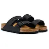 Image de Mules Homme en cuir noir BIRKENSTOCK Arizona BS - Boucles réglables en métal - Fabriqué en Allemagne