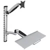 Image de Bras pivotant pour moniteur LCD/LED - DIGITUS - Avec support clavier - Inclinable - Montage mural - Noir