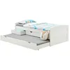 Image de Lit gigogne JESSY lit enfant fonctionnel avec tiroir-lit et rangement 3 tiroirs couchage 90x190 cm en pin massif lasuré blanc