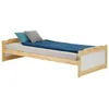 Image de Lit simple lit enfant FRITZ 90 x 200 cm pin massif coloris bois naturel et blanc