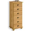 Image de Chiffonnier COLMAR commode apothicaire avec 6 tiroirs de rangement en pin massif finition cirée