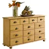 Image de Commode COLMAR chiffonnier apothicaire rangement avec 11 tiroirs en pin massif finition teintée/cirée