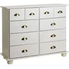 Image de Commode COLMAR chiffonnier apothicaire rangement avec 8 tiroirs en pin massif lasuré blanc