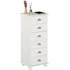 Image de Chiffonnier COLMAR commode apothicaire avec 6 tiroirs de rangement en pin massif lasuré blanc