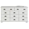 Image de Commode chambre COLMAR L 117 cm 11 tiroirs en bois massif blanc chiffonnier apothicaire rangement