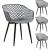 Image de Lot de 4 chaises de salle à manger ou cuisine MADEIRA en plastique gris anthracite
