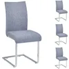 Image de Lot de 4 chaises de salle à manger ou de cuisine ALADINO design moderne et piétement en métal chromé revêtement en tissu gris
