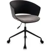 Image de Chaise de bureau pivotante DAGMA réglable en hauteur style moderne avec coussin d’assise en tissu sur roulettes noir