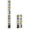 Image de Etagères modulables MUSIQUE pour CD et DVD lot de 2 meubles de rangement en colonne avec 10 compartiments en mélaminé blanc mat