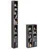 Image de Etagères modulables MUSIQUE pour CD et DVD lot de 2 meubles de rangement en colonne avec 10 compartiments en mélaminé gris mat