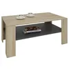 Image de Table basse LORIENT table de salon rectangulaire avec 1 étagère espace de rangement ouvert en mélaminé décor chêne sonoma et gris