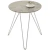 Image de Table dappoint BENNO table à café table basse ronde bout de canapé design retro vintage pieds épingle en métal chromé décor béton