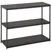 Image de Etagère de rangement SENDAI en métal noir et 3 tablettes en MDF noir étagère au sol dim 100x81x35 cm meuble style moderne