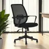 Image de Chaise de bureau ergonomique MOLLIS Noir Réglable en hauteur avec Accoudoirs Assise Rembourrée Confortable
