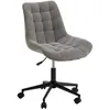 Image de Chaise de bureau VASILO Fauteuil en Velours Côtelé Gris avec Piétement en Métal Laqué Noir Assise Réglabe en Hauteur