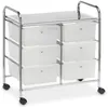 Image de Caisson sur roulettes GINA chariot avec 6 tiroirs en plastique blanc transparent et 1 étagère rangement salle de bain