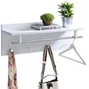 Image de Porte-manteaux mural ULF penderie murale avec 1 étagère de rangement 1 tringle et 4 patères crochets métal chromé décor blanc mat