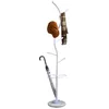 Image de Porte-manteaux TRIANA portant à vêtements sur pied en forme darbre avec 6 crochets et un porte parapluie métal laqué blanc et