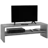 Image de Table basse NOELLE table de salon rectangulaire ou meuble TV de 120 cm avec 1 étagère de rangement en mélaminé décor béton