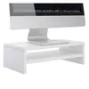 Image de Support décran dordinateur DISPLAY réhausseur pour moniteur avec étagère intermédiaire longueur 42 cm en mélaminé blanc mat