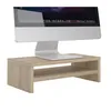 Image de Support décran dordinateur DISPLAY réhausseur pour moniteur avec étagère intermédiaire longueur 42 cm en mélaminé chêne sonoma