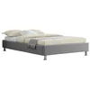 Image de Lit futon simple pour adulte NIZZA 120x190 cm 1 place et demi / 1 personne avec sommier et pieds en métal chromé tissu gris