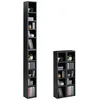 Image de Etagères modulables MUSIQUE pour CD/DVD lot de 2 meubles de rangement en colonne 10 compartiments en mélaminé décor béton foncé