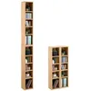 Image de Etagères modulables MUSIQUE pour CD et DVD lot de 2 meubles de rangement en colonne 10 compartiments en mélaminé chêne artisan