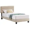 Image de Lit 1 place FLORIDA 90x190 cm avec sommier lit simple pour enfant ou adulte hauteur réglable lit en tissu beige