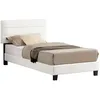 Image de Lit 1 place HUDSON 90x190 cm avec sommier lit simple pour enfant ou adulte hauteur réglable lit en synthétique blanc