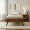 Image de Lit futon KARRI simple 90 x 200 cm 1 place en bois massif coloris châtaignier robuste idéal pour futon ou matelas