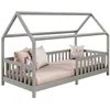 Image de Lit cabane NINA lit enfant simple montessori en bois 90 x 190 cm en pin massif lasuré gris