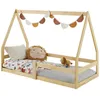 Image de Lit cabane TAMI 70x140 cm lit simple 1 place pour bébé ou enfant de type Montessori en pin massif naturel