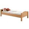 Image de Lit simple FLIMS 90 x 200 cm lit pour enfant en pin massif lasuré couleur hêtre avec tête et pied de lit arrondi