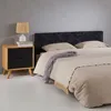 Image de Tête de lit ELOWA 160 rembourrée En tissu polyester pour lit 160 cm Sur pieds en plastique Noir