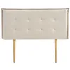 Image de Tête de lit EBEYA 120 capitonnée En tissu rembourré Pieds en bois Design élégant Pour lits 120 cm Écru