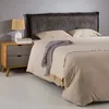 Image de Tête de lit OVIO 160 rembourrée En tissu polyester pour lit 160 cm Sur pieds en bois Gris