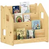 Image de Bibliothèque enfant BRUNO Rangement livres pour chambre enfant 4 Compartiments En pin massif coloris naturel