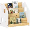 Image de Bibliothèque enfant BRUNO Rangement livres pour chambre enfant 4 Compartiments En pin massif maqué blanc/naturel