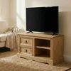 Image de Meuble TV TEQUILA L 120 cm en bois massif brun avec 2 tiroirs et 2 niches meuble de salon style mexicain