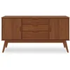 Image de Buffet salle à manger TIVOLI L 145 cm en bois massif brun foncé avec 3 tiroirs et 2 portes battantes