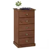 Image de Chiffonnier PARIS commode avec 5 tiroirs en pin massif lasuré brun foncé