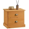 Image de Table de chevet PARIS table de nuit avec 2 tiroirs en pin massif lasuré brun