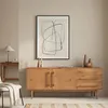 Image de Buffet TECCA L 170 cm 2 Portes 3 Tiroirs en Bois Massif Coloris Chêne avec Étagères Réglables Deux compartiments