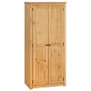 Image de Armoire CANCUN penderie avec 1 étagère derrière 2 portes battantes en pin massif finition teintée/cirée