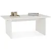 Image de Table basse SALTO rectangulaire pour salon en bois massif blanc 110x45 cm élégante et minimaliste pieds en bois