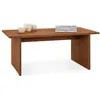 Image de Table basse SALTO rectangulaire pour salon en bois massif brun foncé 110x45 cm élégante et minimaliste pieds en bois